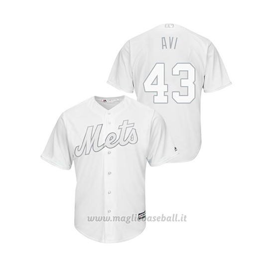 Maglia Baseball Hombre New York Mets 43 Luis Avilan 2019 Players Weekend Replica Bianco